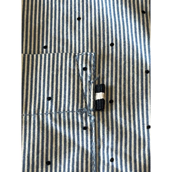 DENIM & FLOWER RICKY SINGH  Mens Shirt Large Blue Short Sleeve Button Slim Fit - Picture 13 of 15